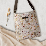 Boho All-Over-Impressão, Bolsa do ombro<br><div class="desc">Este saco de chic na moda boho apresenta lindíssimas flores e borboletas pintadas manualmente,  feitas de aquarelas,  organizadas em um lindo padrão caprichoso com um nome para personalização.</div>