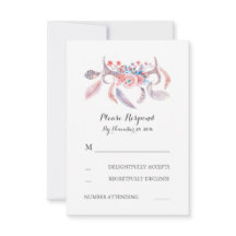 boho antlers de casamento rsvp