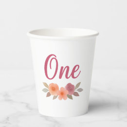 Boho Aquarela Floral Primeiro Aniversário