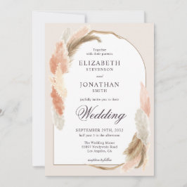 Boho arca pampas herança convite de casamento mode