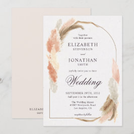 Boho arca pampas herança convite de casamento mode