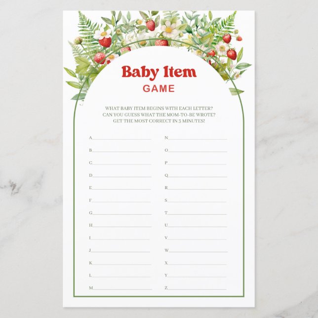 Boho Arch Berry Sweet Strawberry Baby Item Game (Frente)