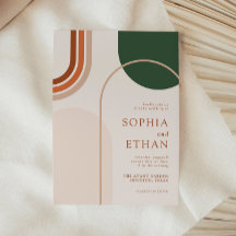 Boho Arch Convite Terraccota Rust Beige