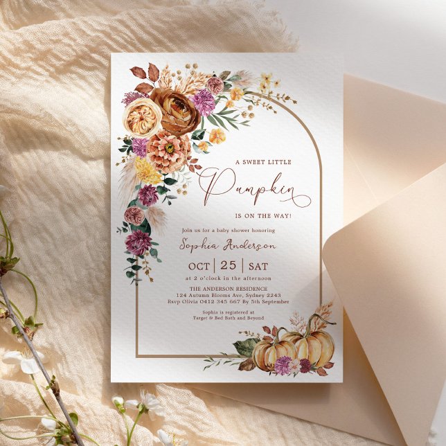 Boho Arch Doce Pequeno Chá de fraldas de Abóbora (Criador carregado)