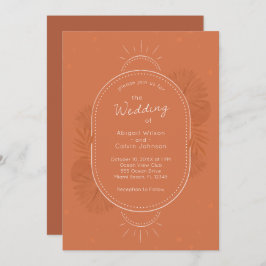 Boho Arch e Palm Terracotta Convite para Casamento