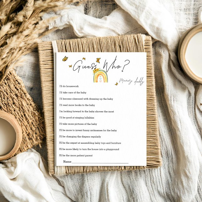 Boho Arco-Íris Com Girassóis Adivinhem Quem Joga (Criador carregado)