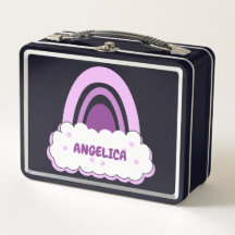 Boho Arco-íris com Nuvem e Stars Metal Lunch Box