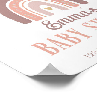 Boho Arco-Íris E Poster Do Coração Ouro