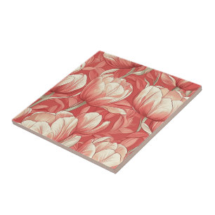 Boho Art Tulip Azulejos Cerâmicos Para Cozy Interi