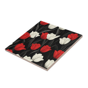 Boho Art Tulip Azulejos Cerâmicos Para Pavimento I