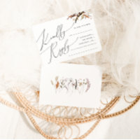 Boho Autumn Wildflower Horizontal Menu Choice RSVP