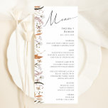 Boho Autumn Wildflower | Menu Janto Casamento<br><div class="desc">Apresentando nossa maravilhosa flor silvestre do outono | cardápio de janto de casamento, que inclui uma design simples e moderna que reflete a beleza da natureza. Apresentando flores e folhas de terracota de queda seca prensada, ele captura a essência das matizes laranja queimadas em outubro, criando um design mínimo, mas...</div>