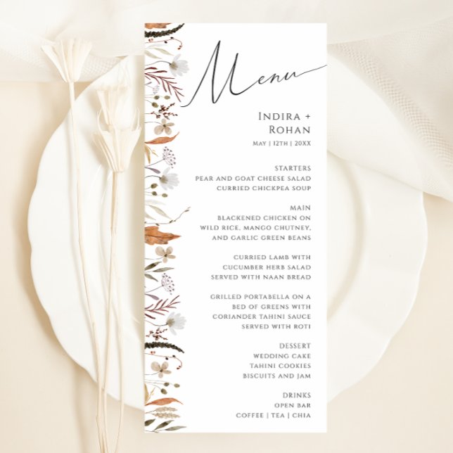 Boho Autumn Wildflower | Menu Janto Casamento (Criador carregado)