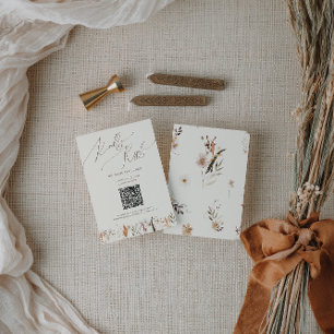 Boho Autumn Wildflower   Placa RSVP de Código QR b