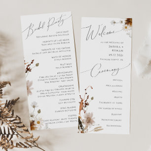 Boho Autumn Wildflower Programa Casamento