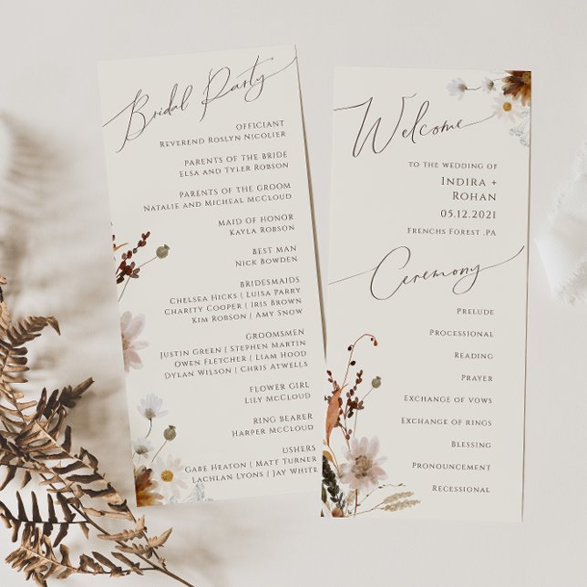 Boho Autumn Wildflower | Programa Casamento de Bei (Criador carregado)