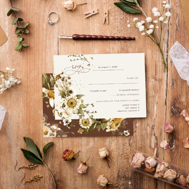 Boho Autumn Wildflower | Terracotta Wedding RSVP (Criador carregado)
