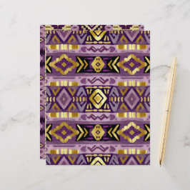 Boho Aztec Geo Padrões Roxo e Dourado
