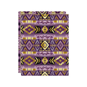Boho Aztec Geo Padrões Roxo e Dourado