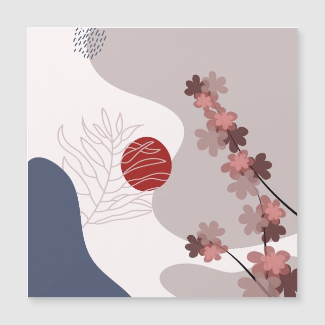 Boho Azul Magenta Botânico (Frente)