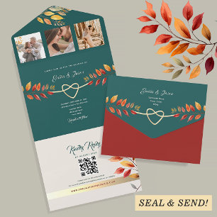 Boho Azul Turquesa Laranja Casamento de Outono