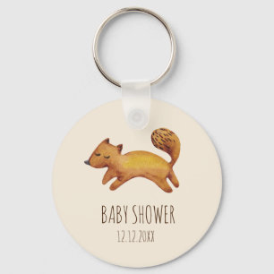 Boho Baby Beige Watercolor Fox chaveiro