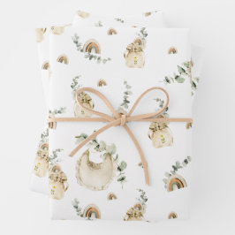 Boho Baby Bibs Rainbows Botânico Verde Padrão