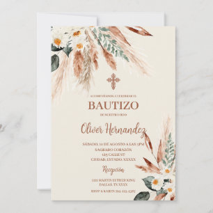 Boho Baptism Convite Espanhol