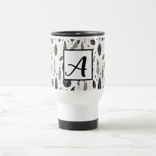 Boho Basic Black and White Caneca de viagem