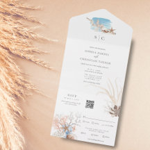 Boho Beach All in One Convite de casamento