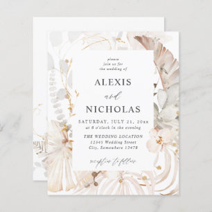 Boho Beach Tropical Beige Floral Casamento