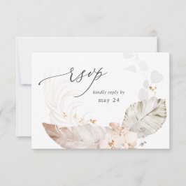Boho Beach Tropical Beige Floral w Meal RSVP