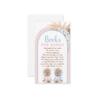 Boho Bear Twins Boy and Girl Books para Cartão de
