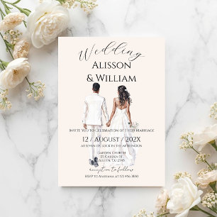 Boho bege com convite de casamento