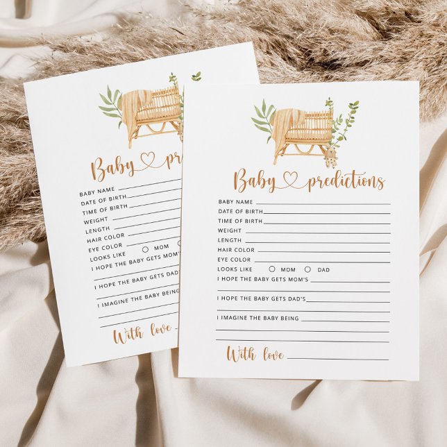 Boho berçário Predições para o cartão de bebê (Criador carregado)