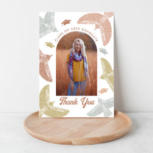 Boho Birds   Foto Cartão de Agradecimento de Forma