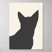 Boho Black Cat Silhouette Summer Impressão