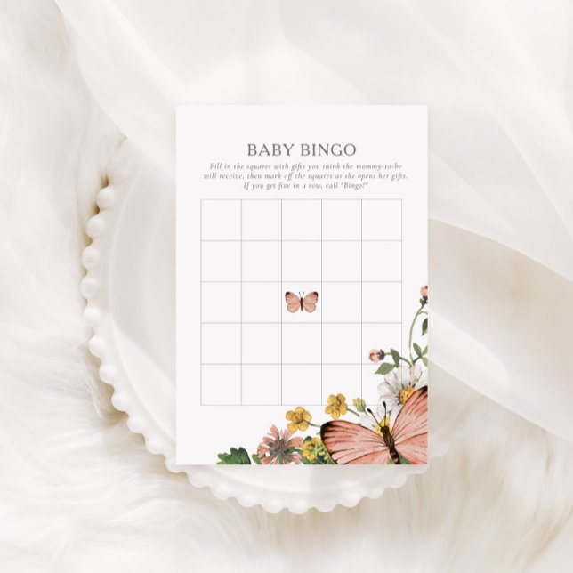 Boho Bloom Primavera Wildflower Baby Bingo Game (Criador carregado)