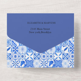 Boho Blue azulejo e casamento com Lemon Arch