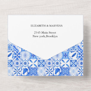Boho Blue azulejo e casamento com Lemon Arch