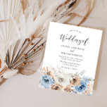 Boho Blue Floral Orçamento Convite para Casamento<br><div class="desc">Boho Blue Floral Orçamento Convite para Casamento</div>