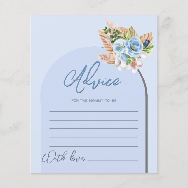 Boho Blue Pampass Grass Chá de fraldas Games (Frente)