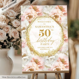 Boho blush ivory gold - sinal de boas-vindas ao an