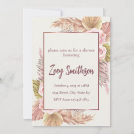 Boho Blush Pampas Grass Convite