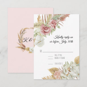 BOHO Blush Pampas Palm Rosa Wreath Foliage RSVP