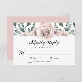 Boho Blush Rosa Floral Weding RSVP