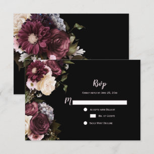 Boho Borgonha Rosa Branco Floral RSVP  