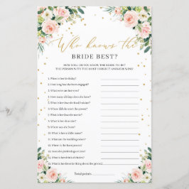 Boho borrão rosa floral que conhece melhor a noiva