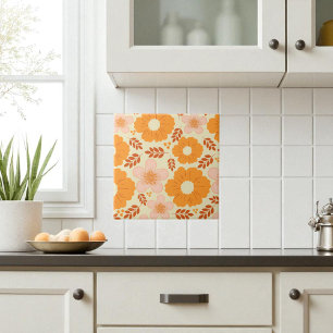 Boho Botânico Aquarela Laranja Floral