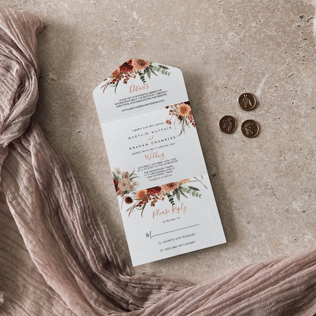 Boho Botânico Autumn Floral Wedding (Criador carregado)